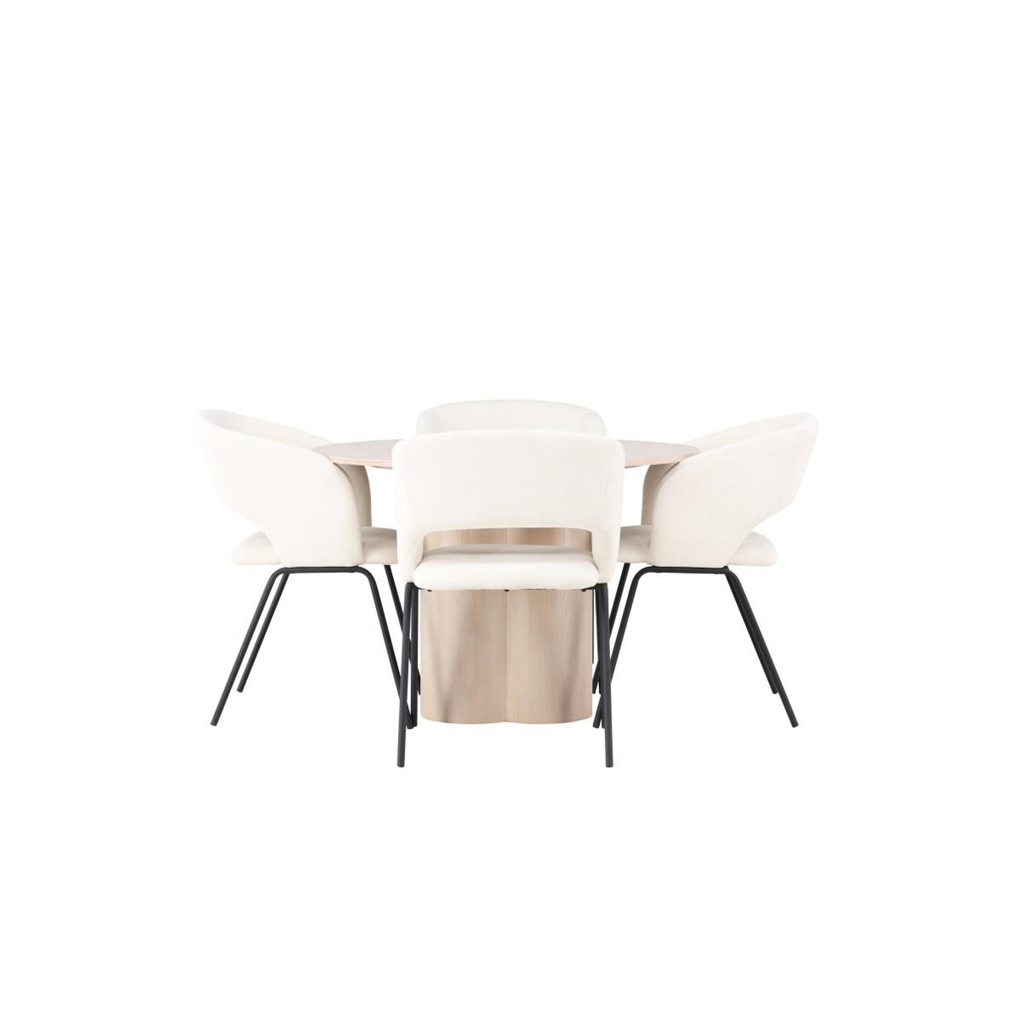 Voir la diapositive 2 : Paris Prix Ensemble table à manger & 4 chaises  olivia & day  110cm naturel & blanc cassé