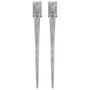 Voir la diapositive 1 : VIDAXL Piquets au sol 2 pcs Argente 9x9x90 cm Acier galvanise