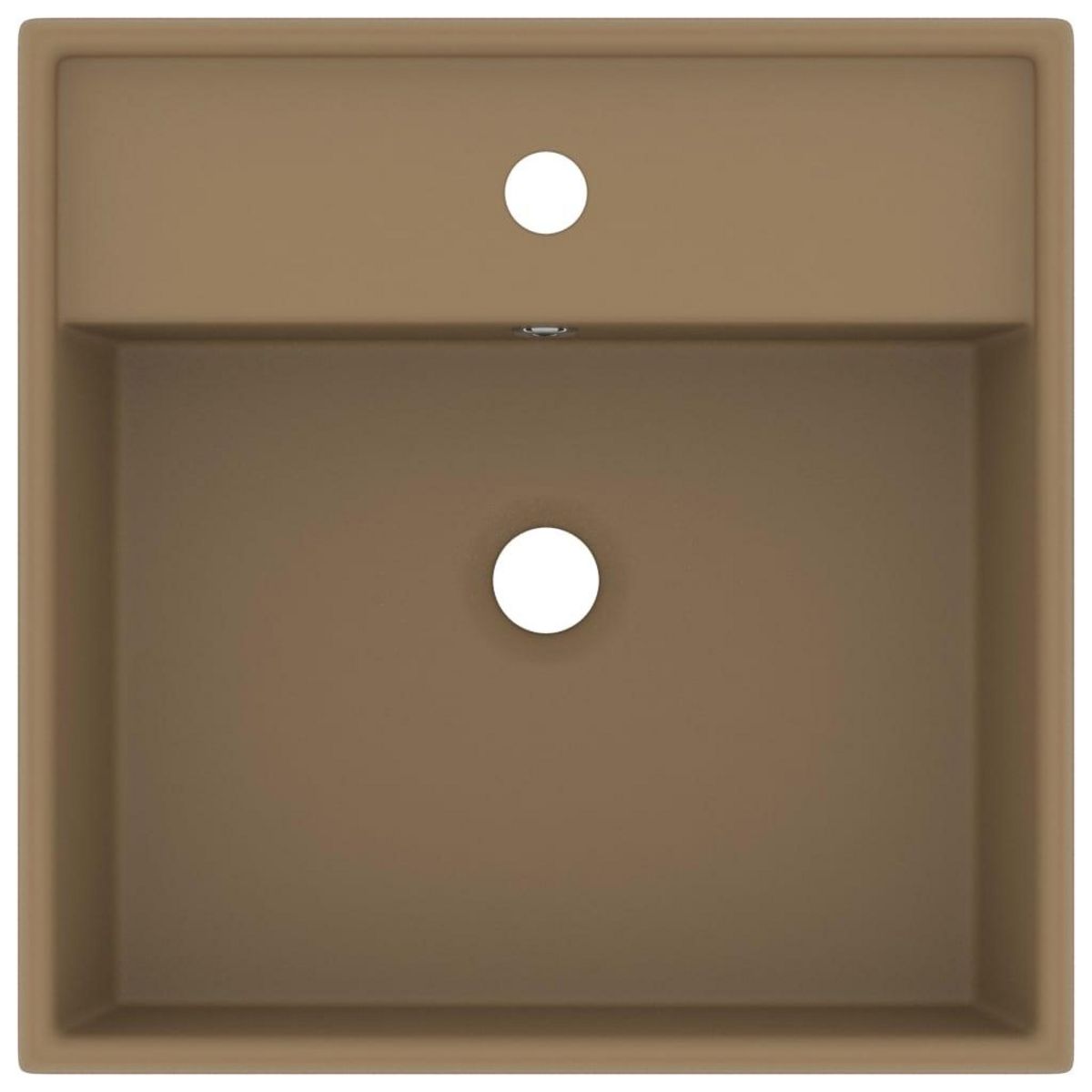 VIDAXL Lavabo carre de luxe a trop-plein Creme mat 41x41 cm Ceramique