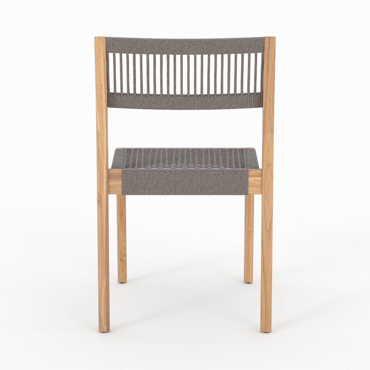 Rendez vous déco Lot de 2 chaises de jardin en bois de teck recyclé et tissage en corde-Nusa