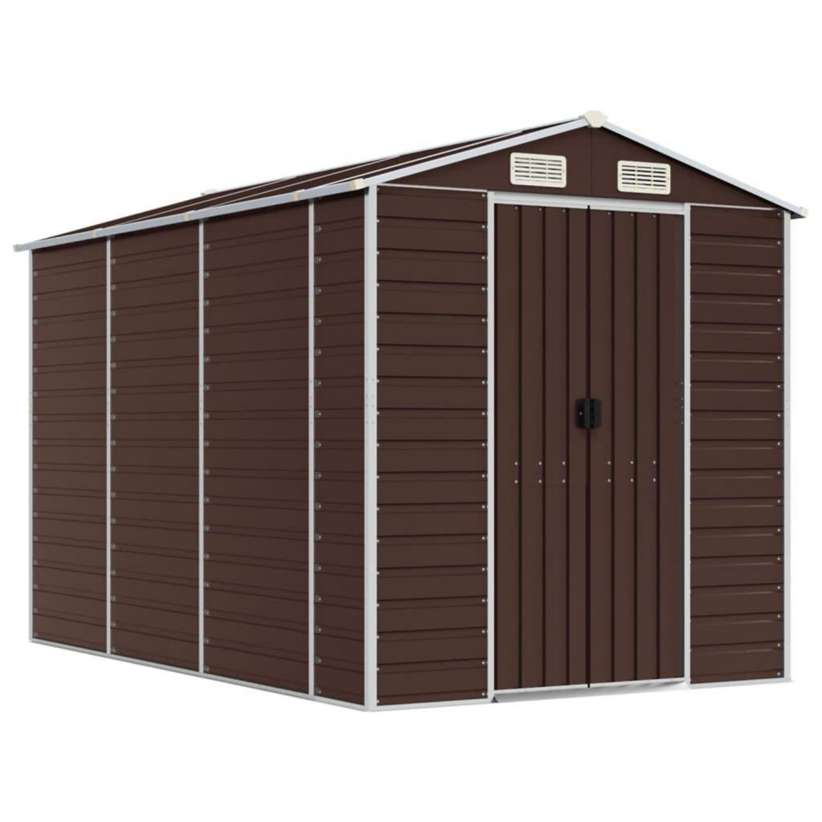 VIDAXL Abri de jardin marron 191x300x198 cm acier galvanise