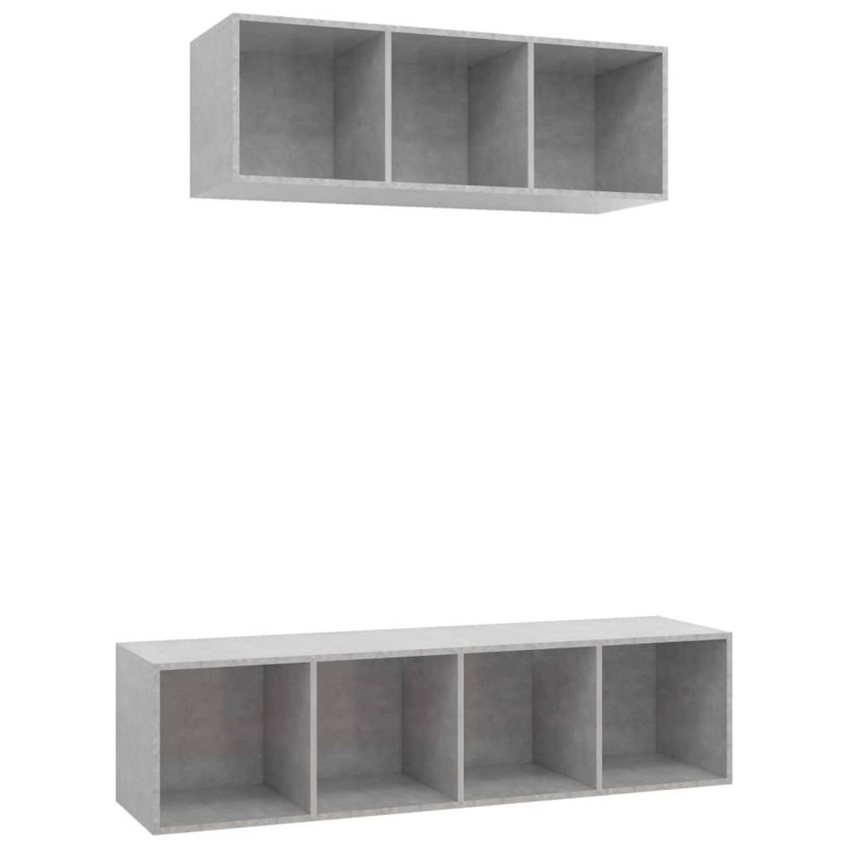VIDAXL Ensemble de meuble TV 2 pcs Gris beton Bois d'ingenierie