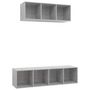 Voir la diapositive 2 : VIDAXL Ensemble de meuble TV 2 pcs Gris beton Bois d'ingenierie