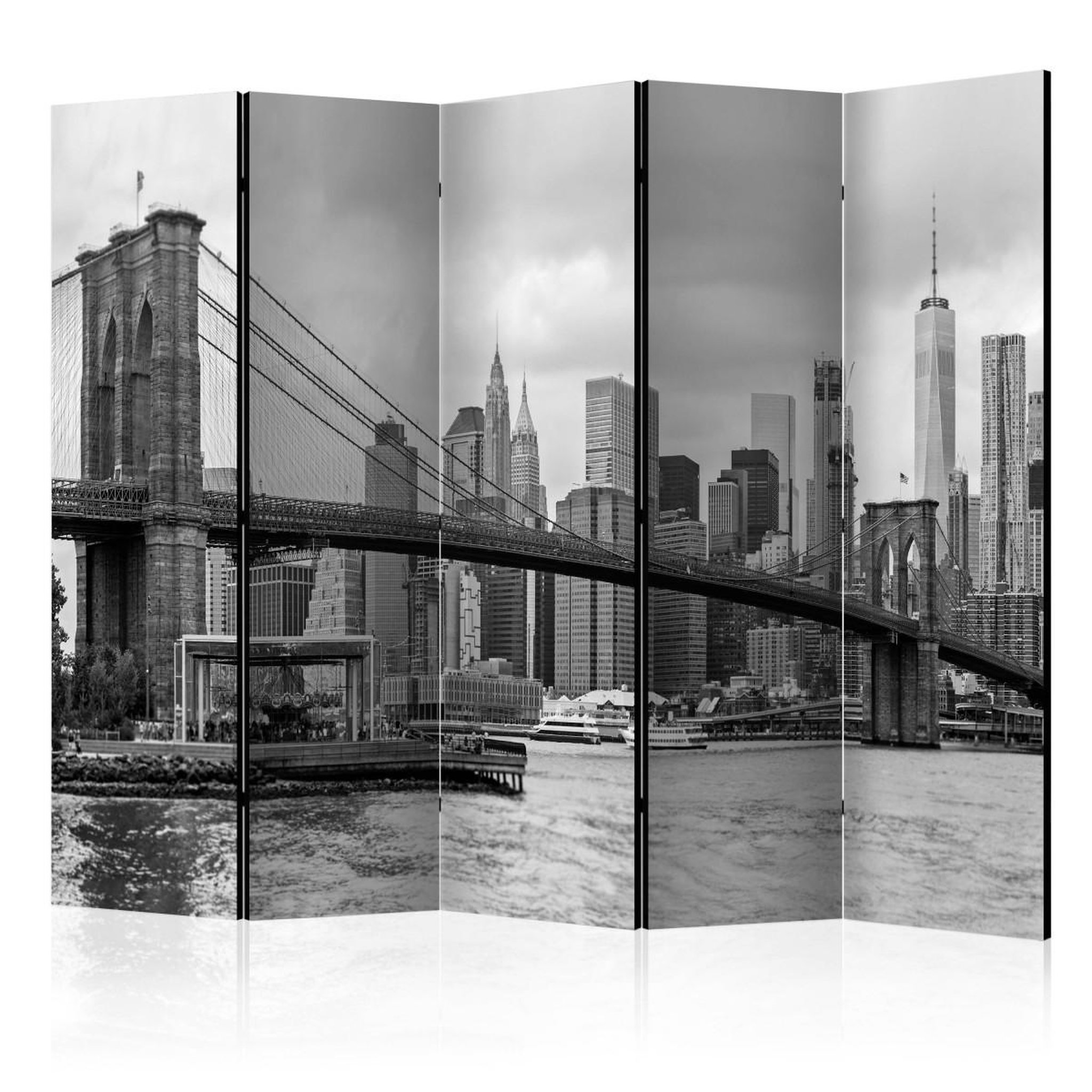 Paris Prix Paravent 5 volets  road to manhattan black & white  172x225cm