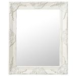 VIDAXL Miroir mural style baroque 50x60 cm Blanc