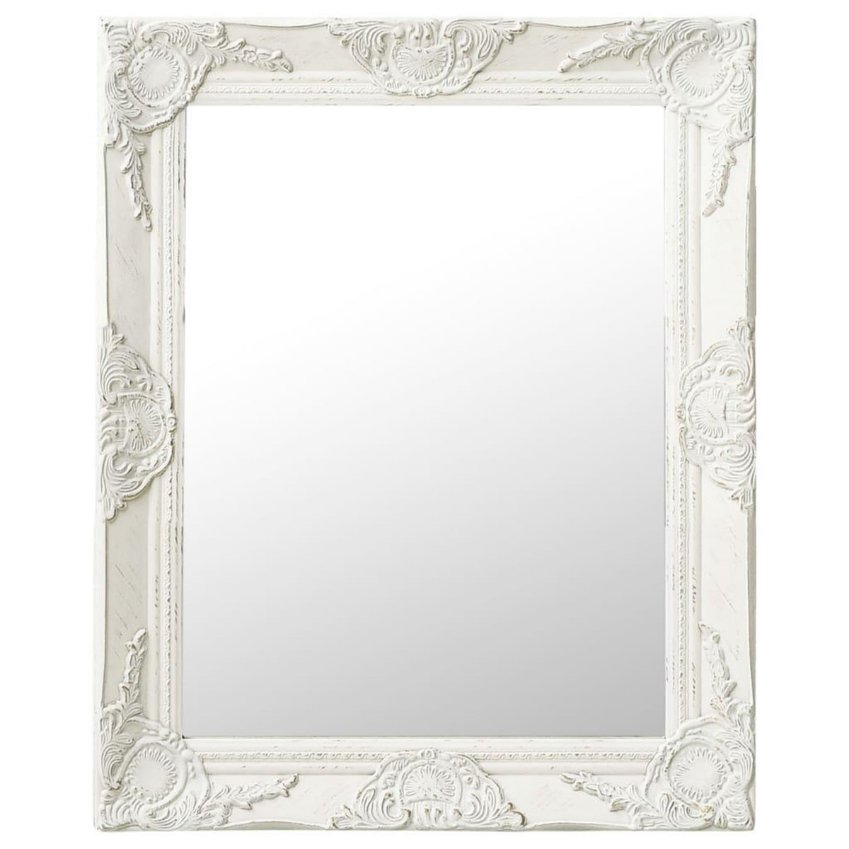 VIDAXL Miroir mural style baroque 50x60 cm Blanc