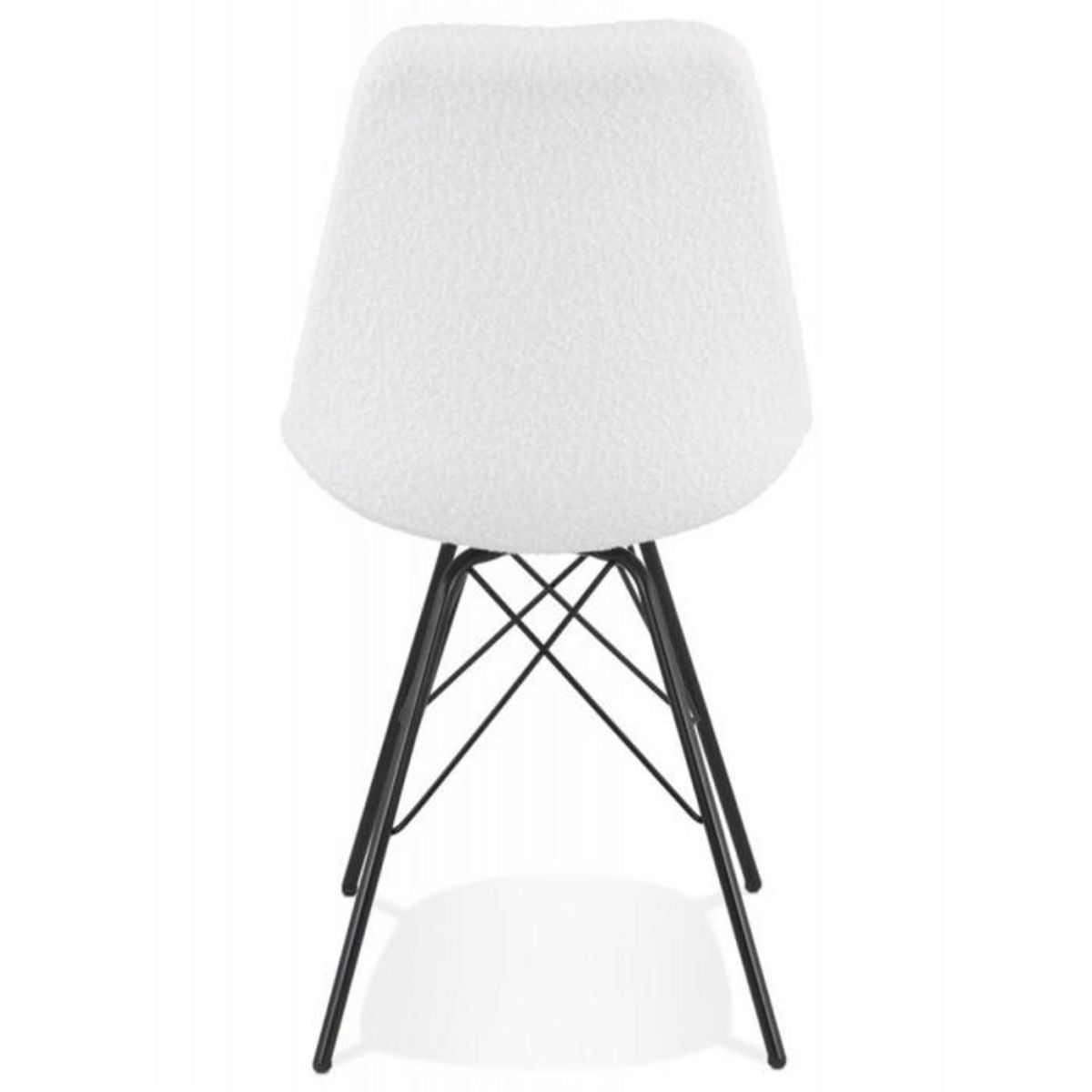 Paris Prix Chaise Design en Tissu Bouclé  Cathleen  83cm Blanc