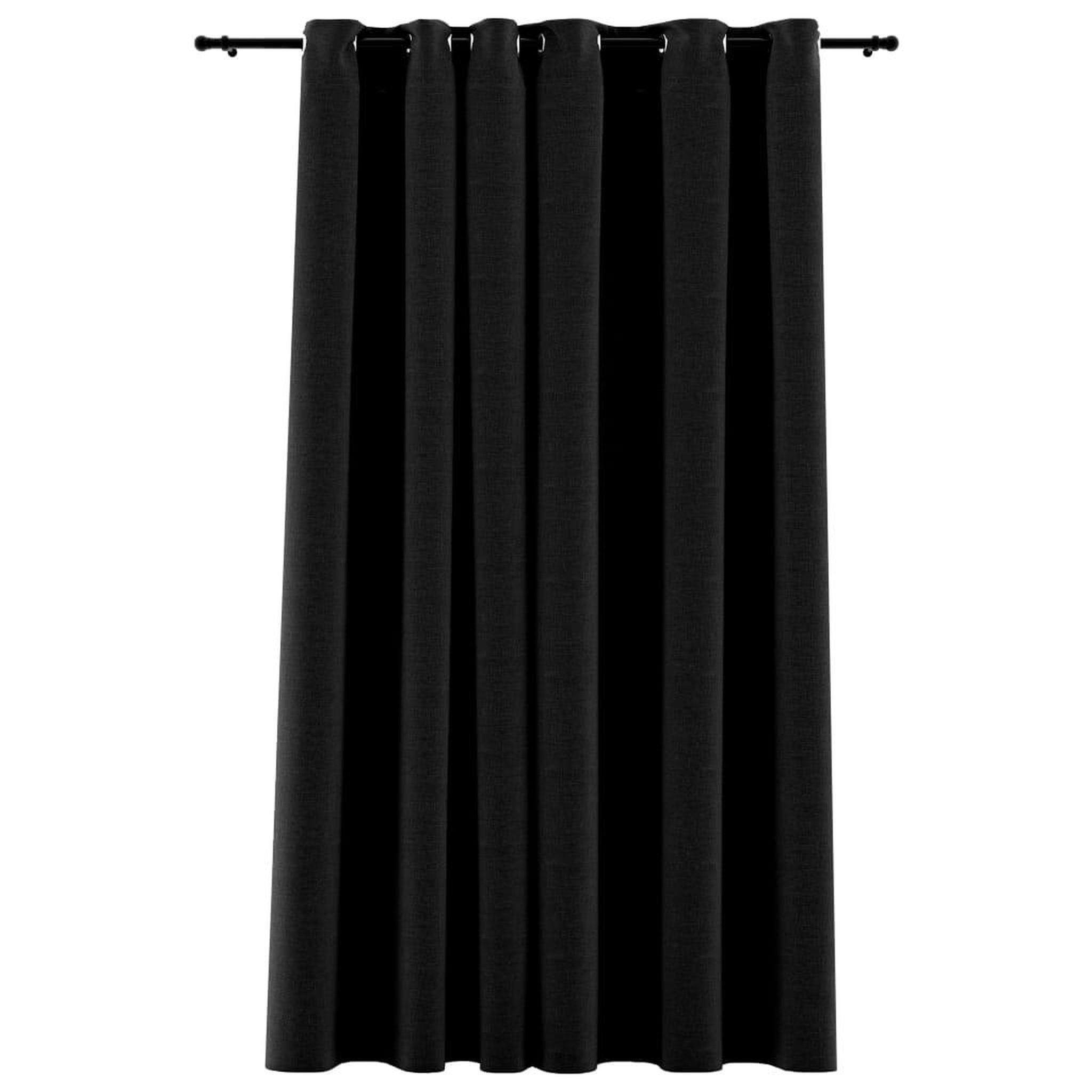 Voir la diapositive 2 : VIDAXL Rideau occultant Aspect de lin a œillets Anthracite 290x245 cm