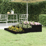 VIDAXL Jardiniere Noir 107x107x27 cm Bois massif de pin
