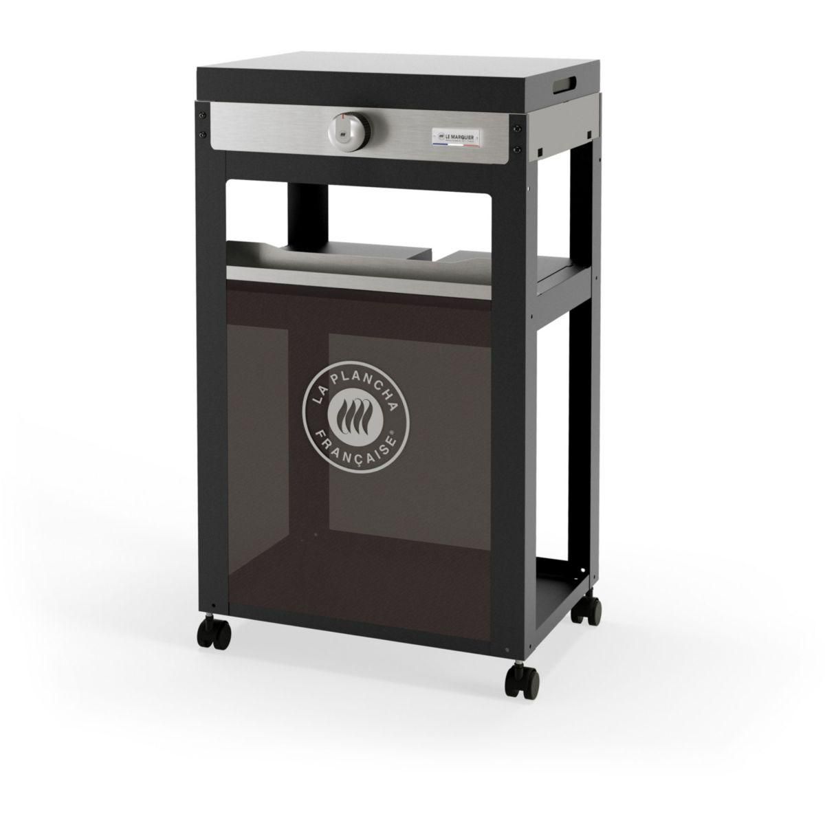 Le marquier Plancha électrique 150 DUO noir gris sur chariot, 50x35 cm