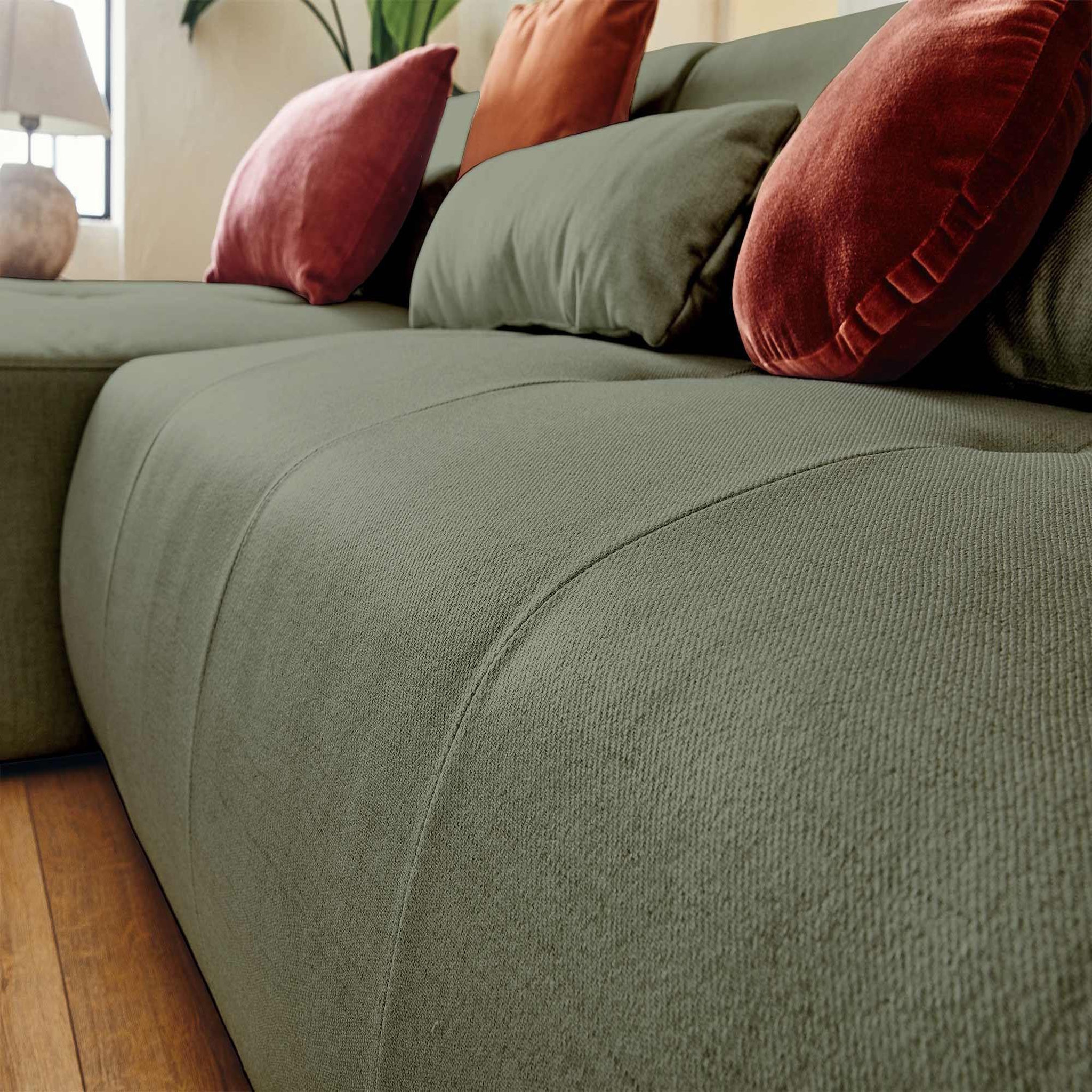 Voir la diapositive 5 : LISA DESIGN Onyx - canapé modulable d'angle réversible 4 places - en tissu