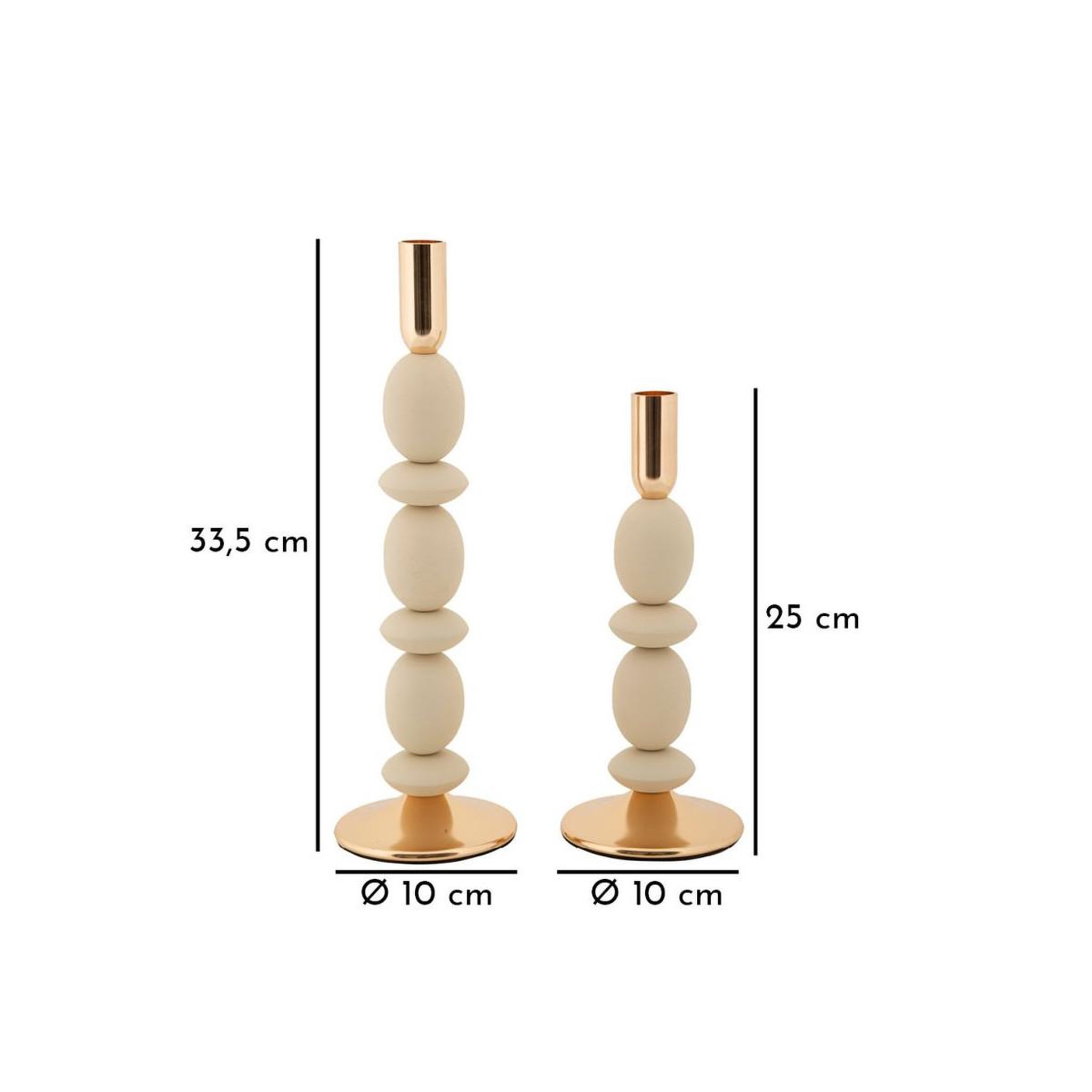 Voir la diapositive 5 : Paris Prix Lot de 2 chandeliers  shuttle  33cm crème & or