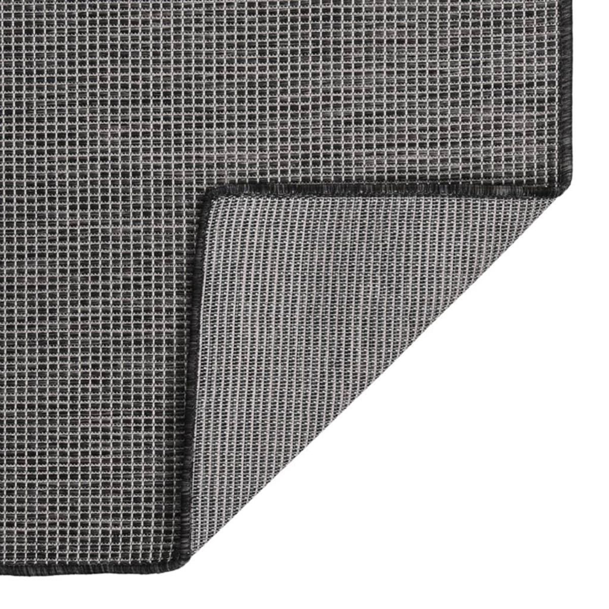 VIDAXL Tapis a tissage plat d'exterieur 80x250 cm Gris