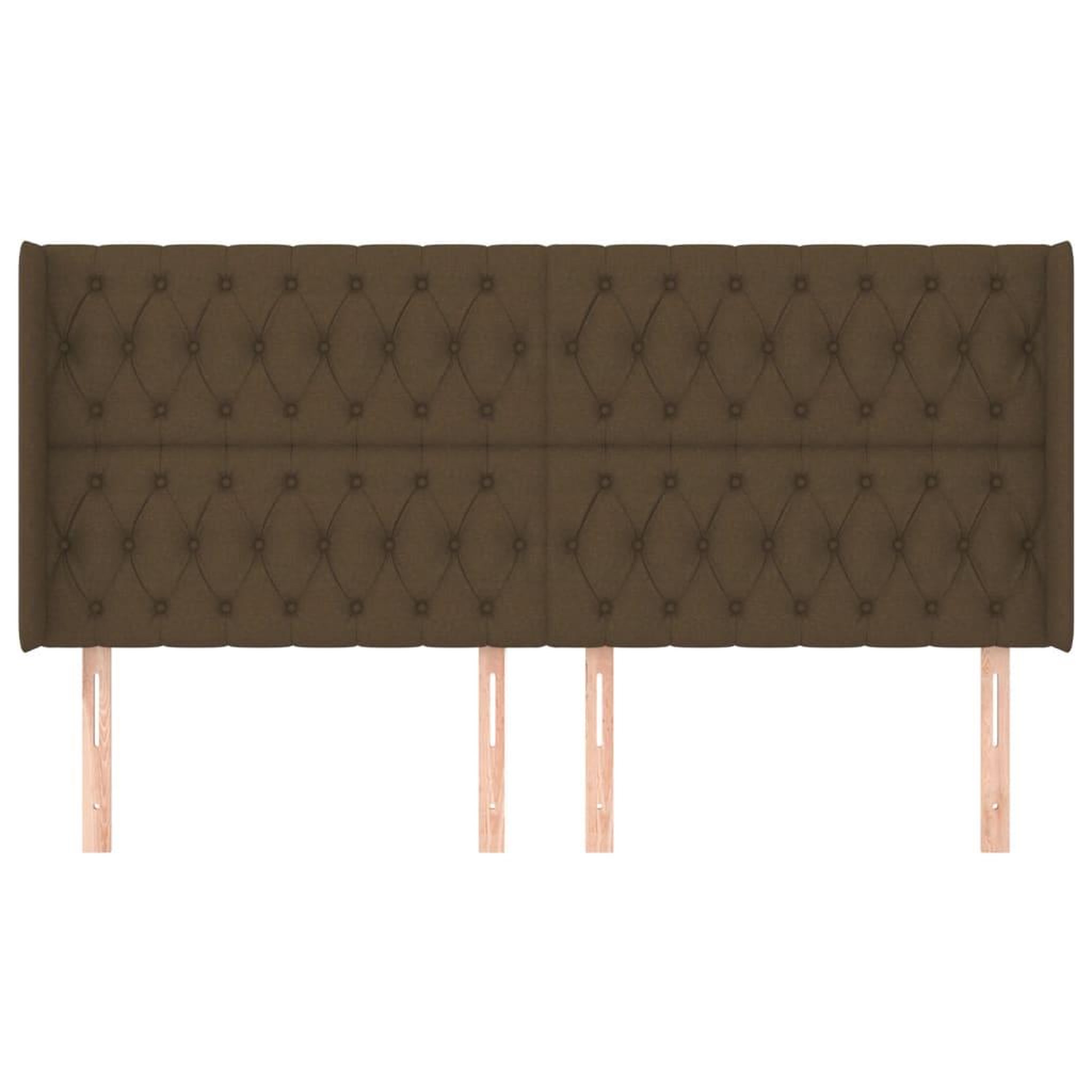 Voir la diapositive 3 : VIDAXL Tete de lit avec oreilles Marron fonce 203x16x118/128 cm Tissu