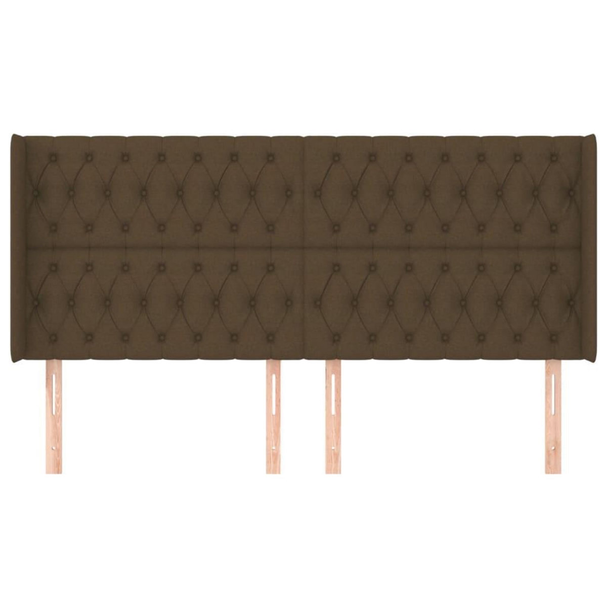 VIDAXL Tete de lit avec oreilles Marron fonce 203x16x118/128 cm Tissu