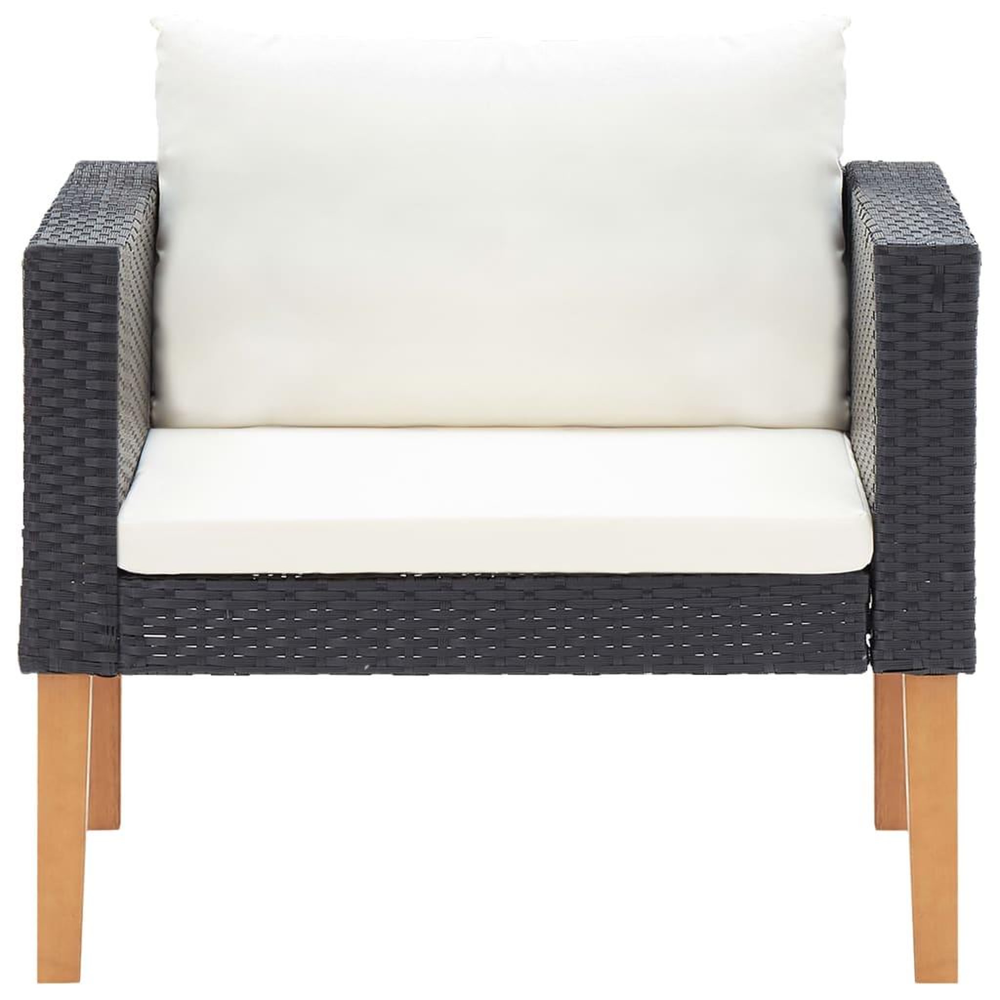 Voir la diapositive 4 : VIDAXL Salon de jardin 5 pcs avec coussins resine tressee noir