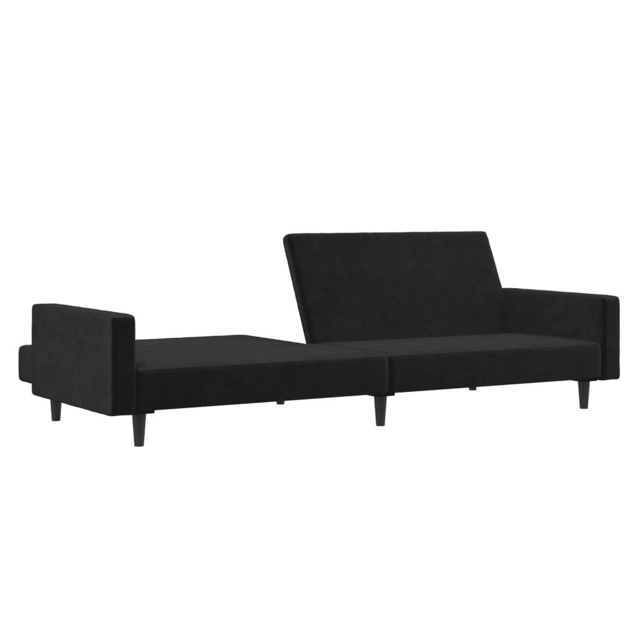 Voir la diapositive 4 : VIDAXL Canape-lit 2 places noir velours