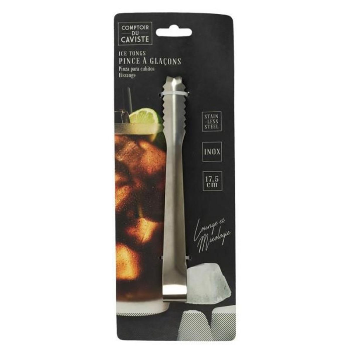 Paris Prix Pince à Glaçon en Inox  Caviste  17cm Argent