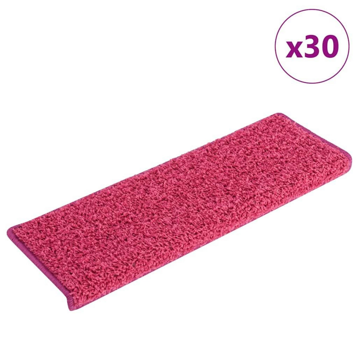 VIDAXL Tapis d'escalier 30 pcs 65x21x4 cm rose