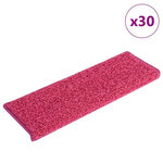 VIDAXL Tapis d'escalier 30 pcs 65x21x4 cm rose