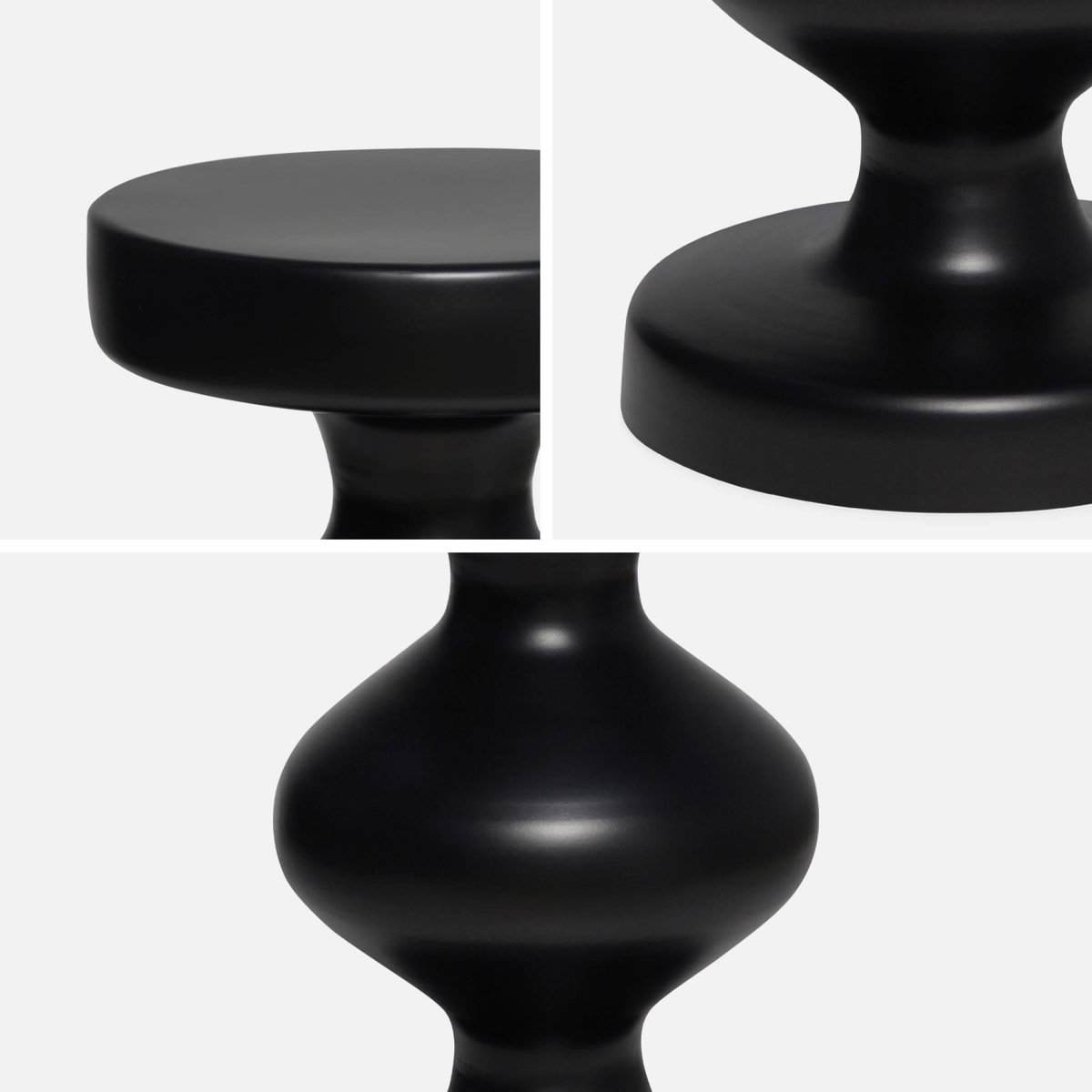 SWEEEK Table d'appoint. bout de canapé. table de chevet en métal. noir. Hawa Ø29.5 x H 47cm