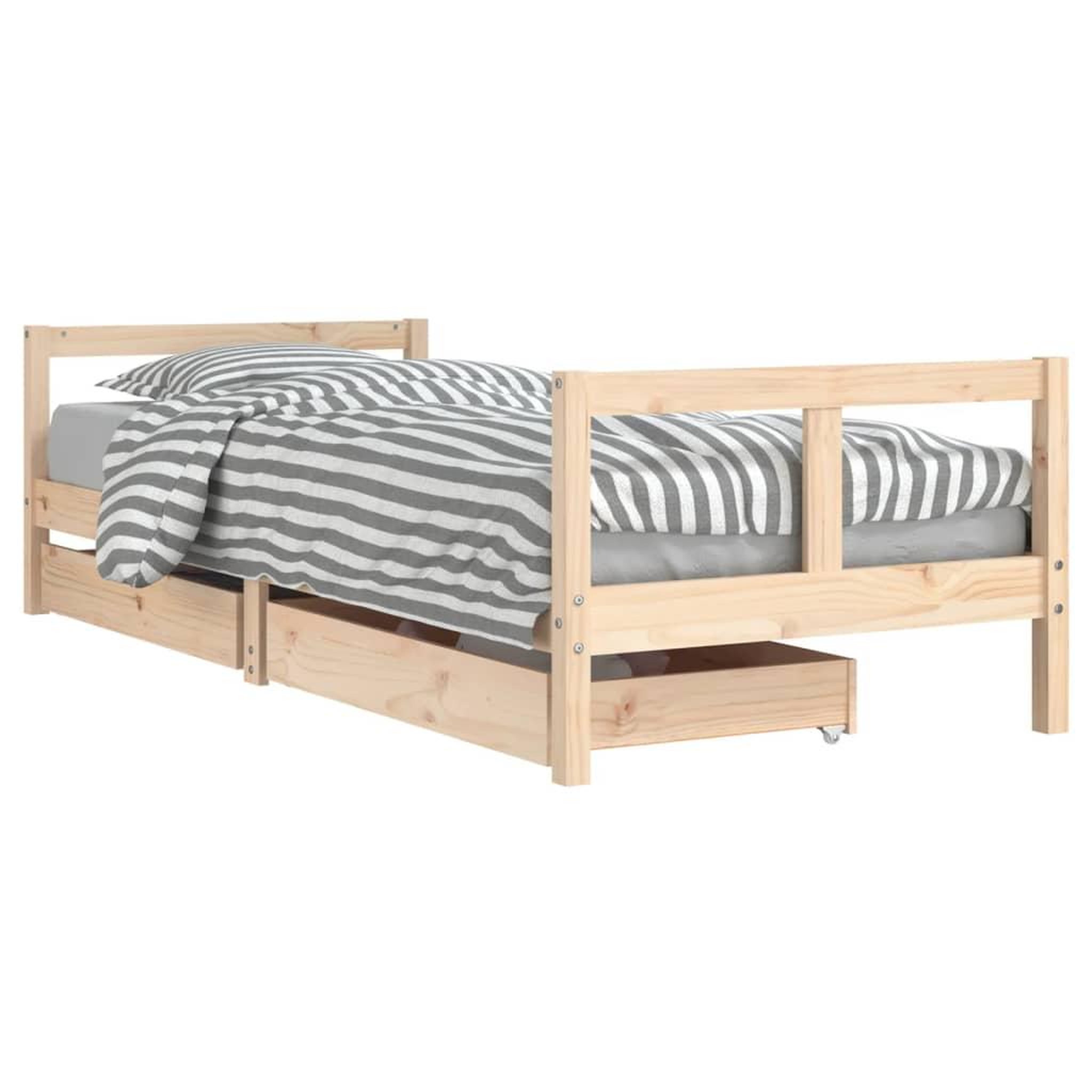 Voir la diapositive 2 : VIDAXL Cadre de lit pour enfants gris 80x200 cm bois de pin massif