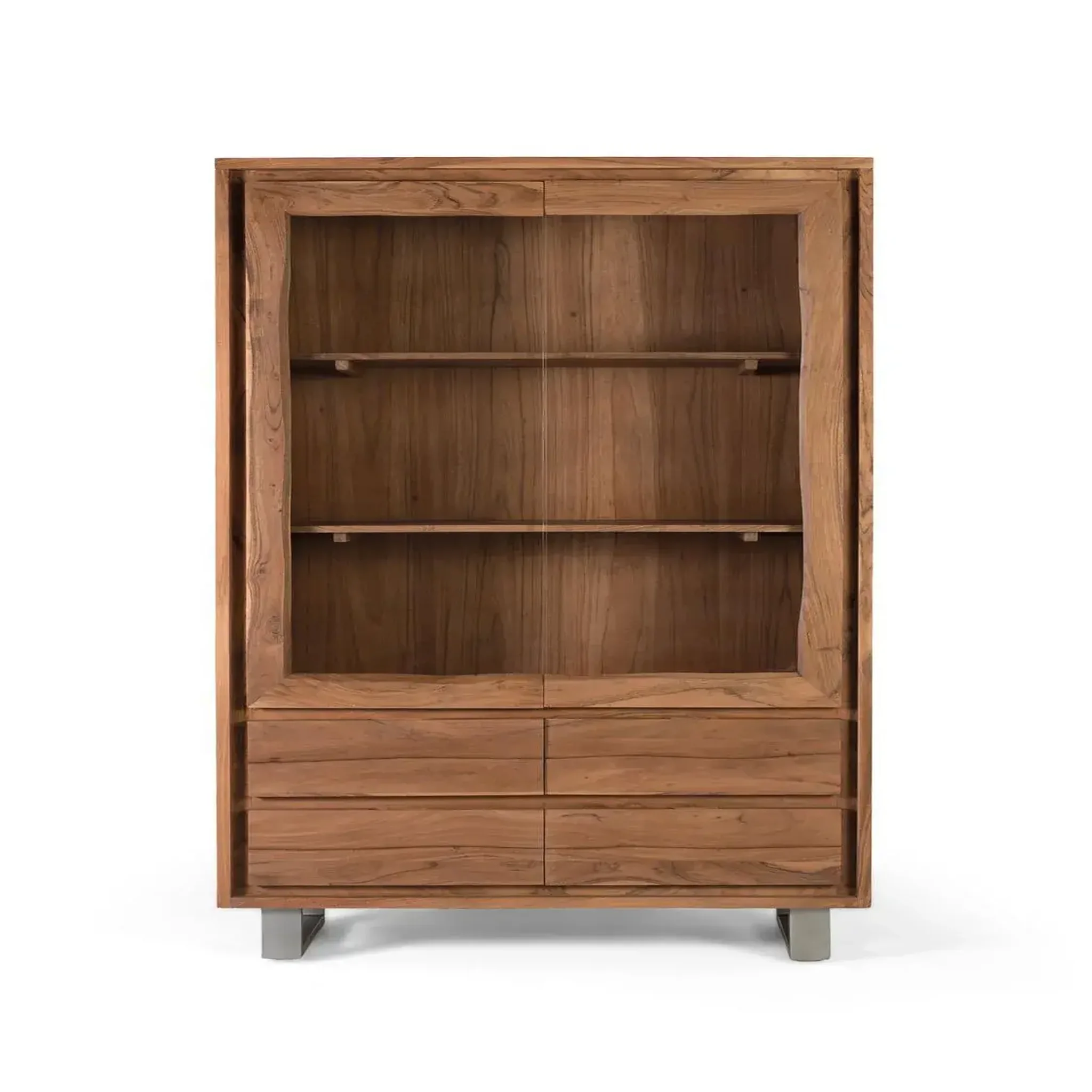 GINER Y COLOMER SL Vitrine en bois d'acacia 120 cm style rustique moderne