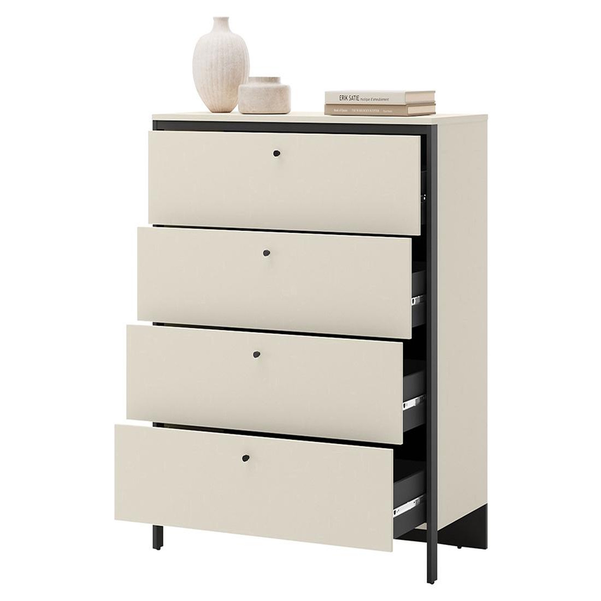 Voir la diapositive 5 : BEST MOBILIER Kimi - commode 4 tiroirs - led inclus