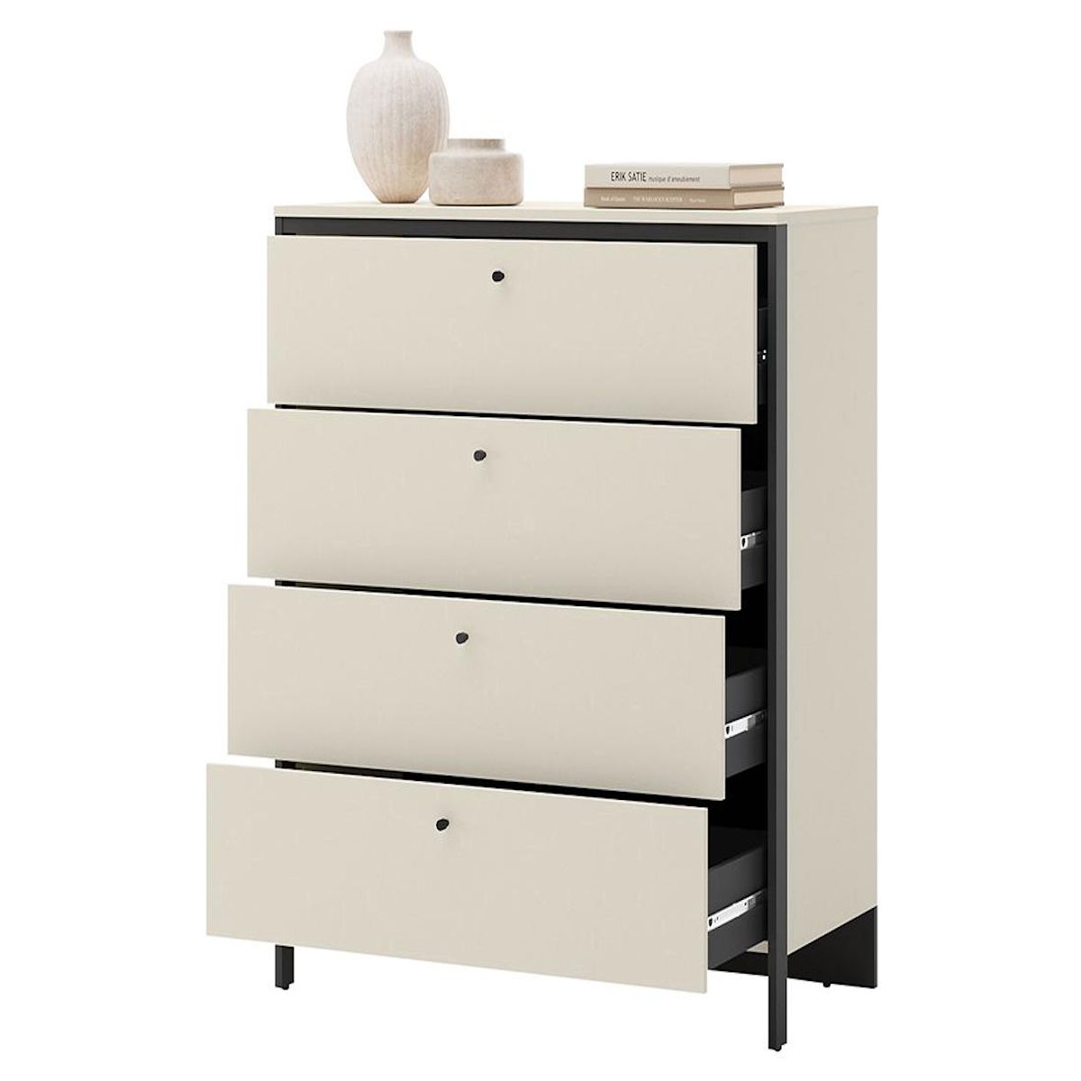 BEST MOBILIER Kimi - commode 4 tiroirs - led inclus