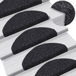 VIDAXL Tapis autoadhesifs de marches 5 pcs Noir 65x21x4 cm Aiguillete