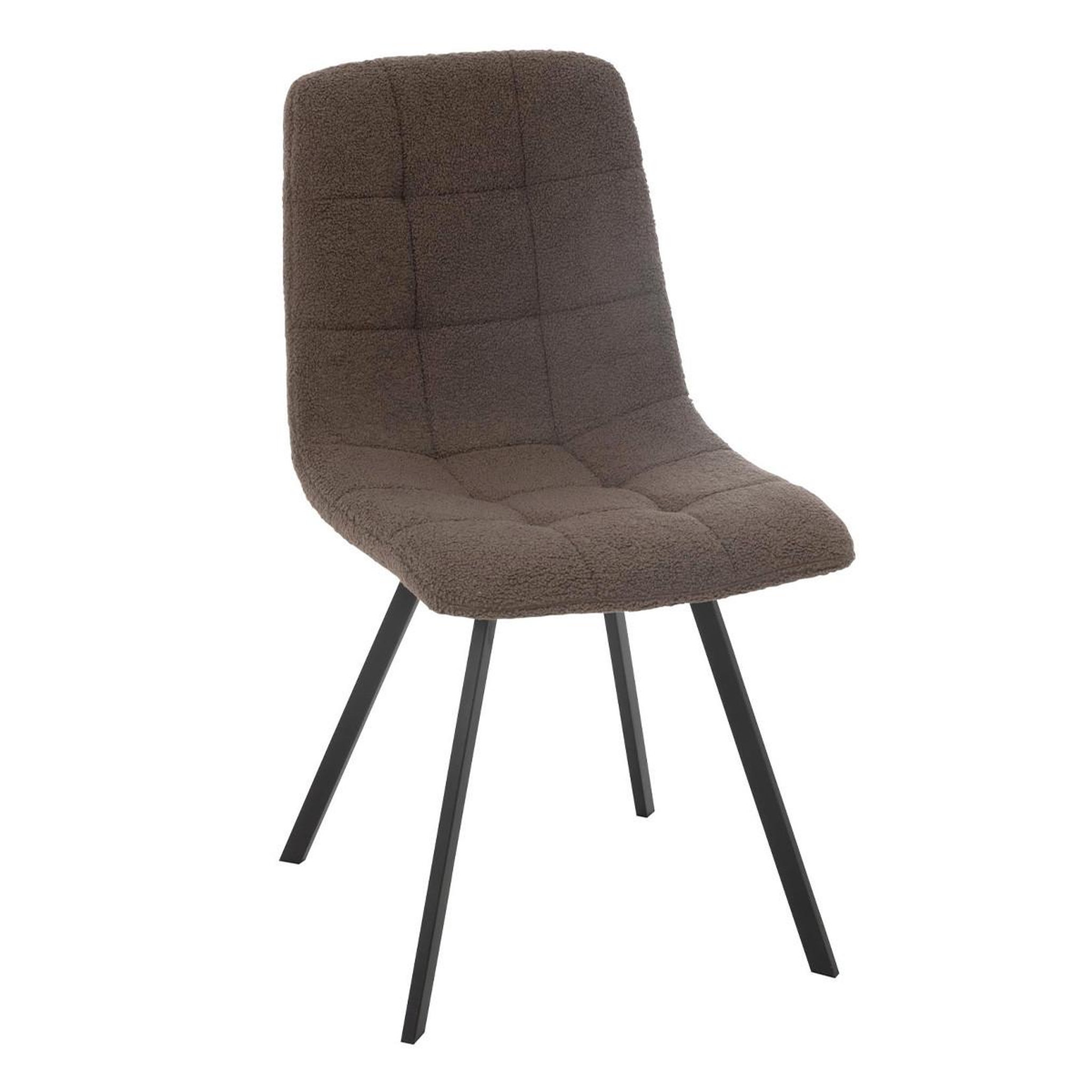 J-LINE Chaise matelassée bouclette  clark  85cm marron