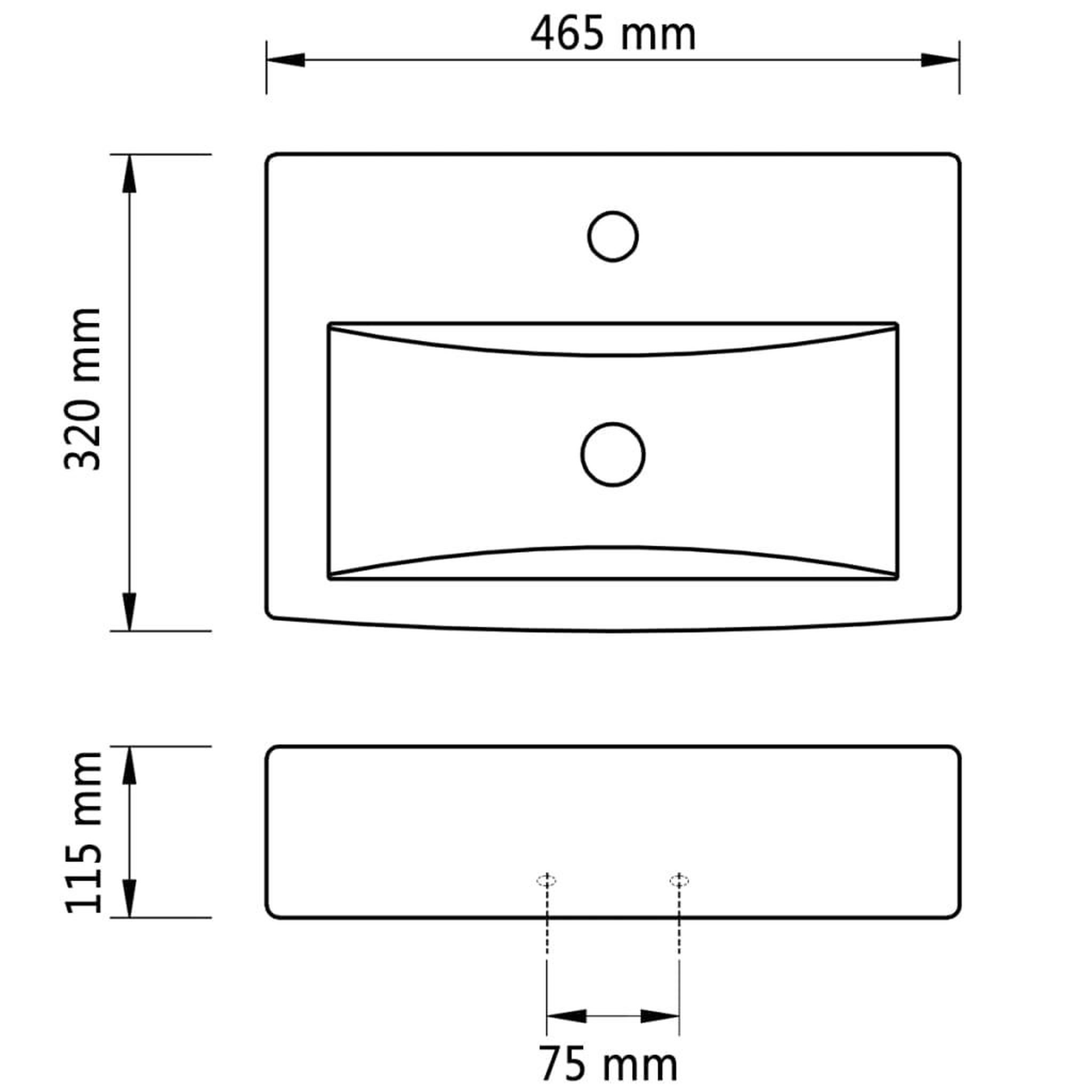 Voir la diapositive 6 : VIDAXL Vasque a trou de trop-plein/robinet noir ceramique pour salle de bain