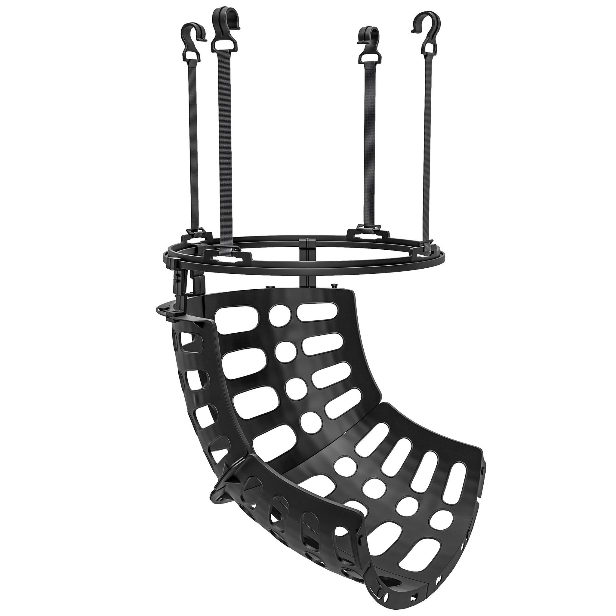 HOMCOM Retour de ballon de basket-ball - rotation 360°, hauteur réglable, crochets amovibles - noir