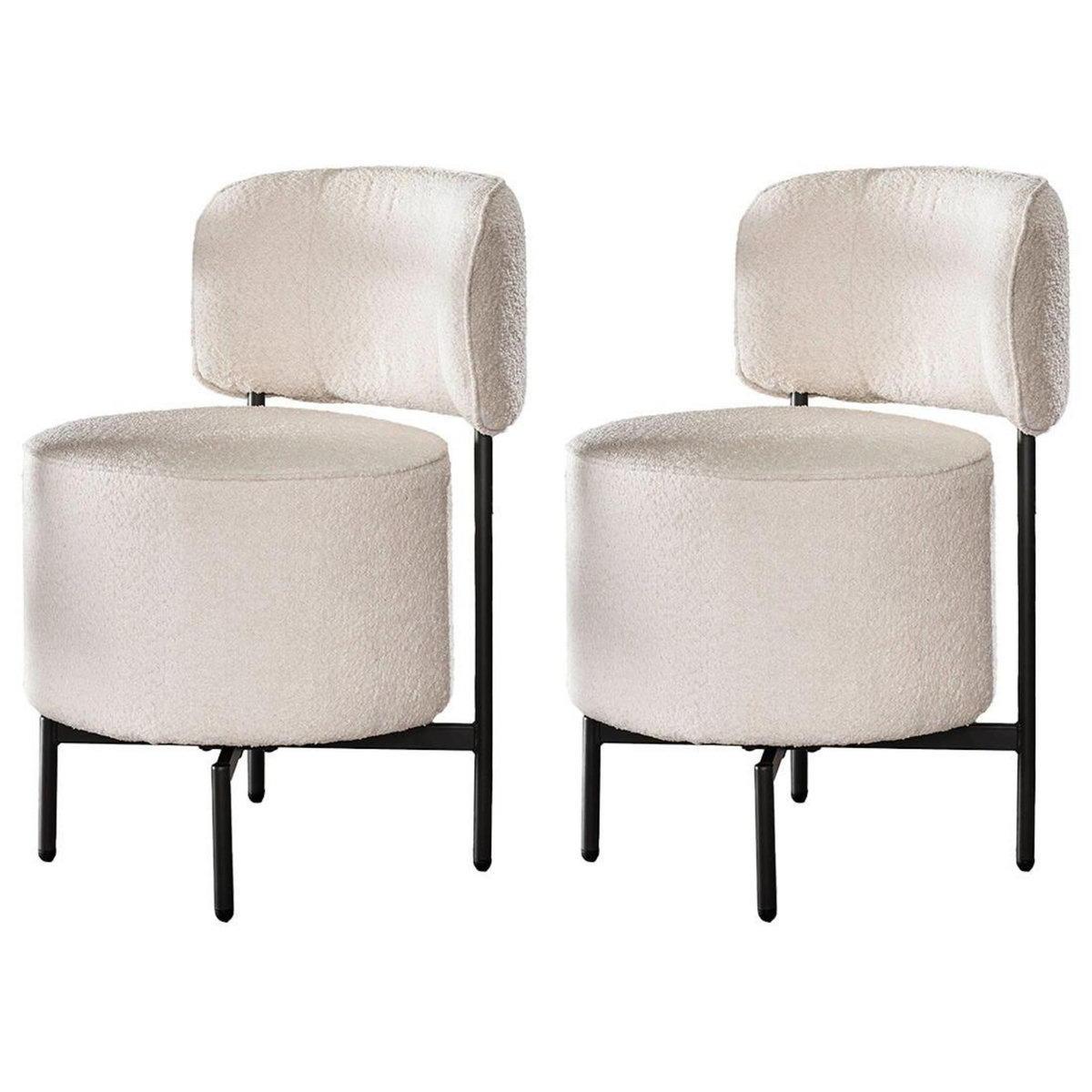 LISA DESIGN Tissia - lot de 2 chaises pivotantes - en tissu bouclette