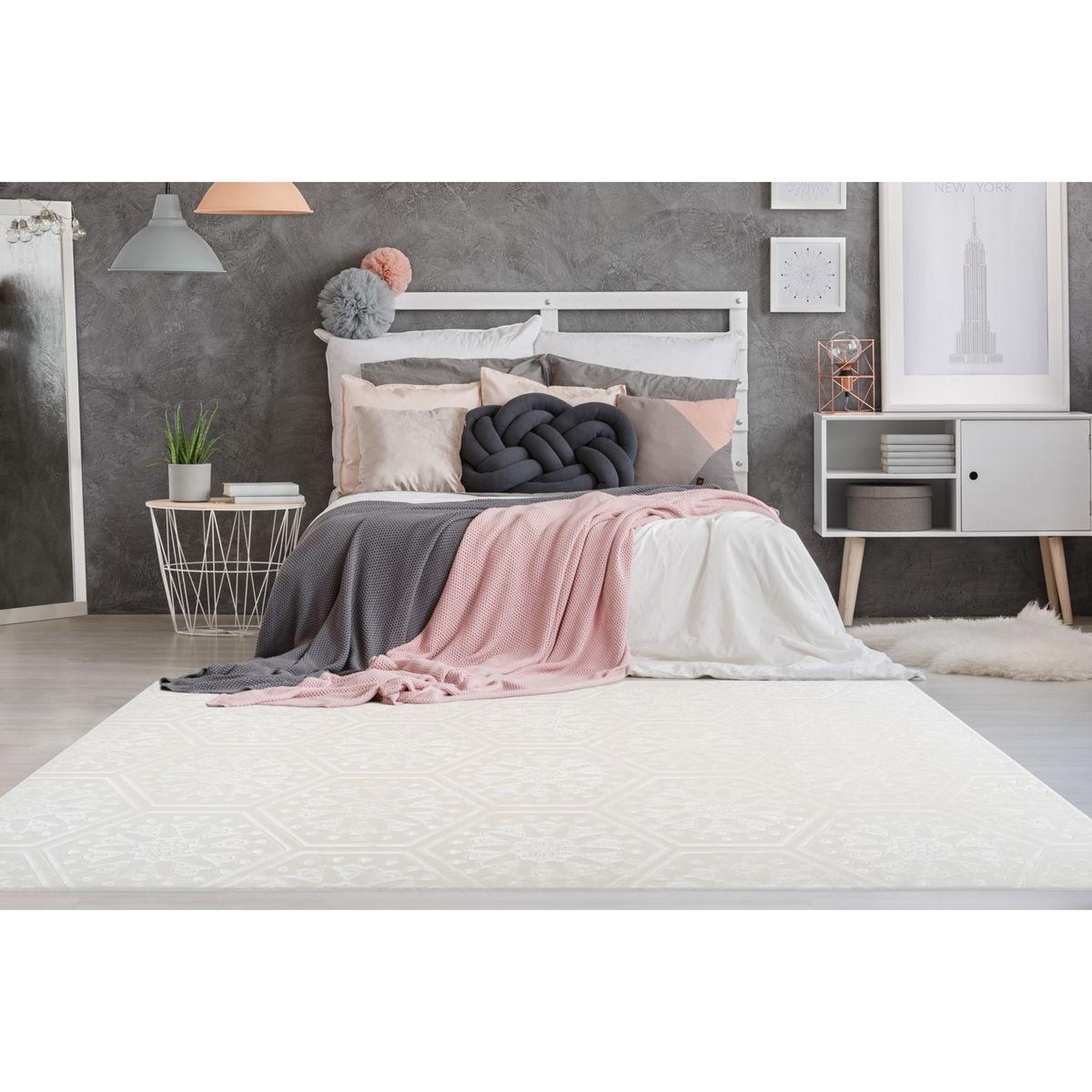 Voir la diapositive 2 : Paris Prix Tapis moderne fait main  monroe ii  blanc
