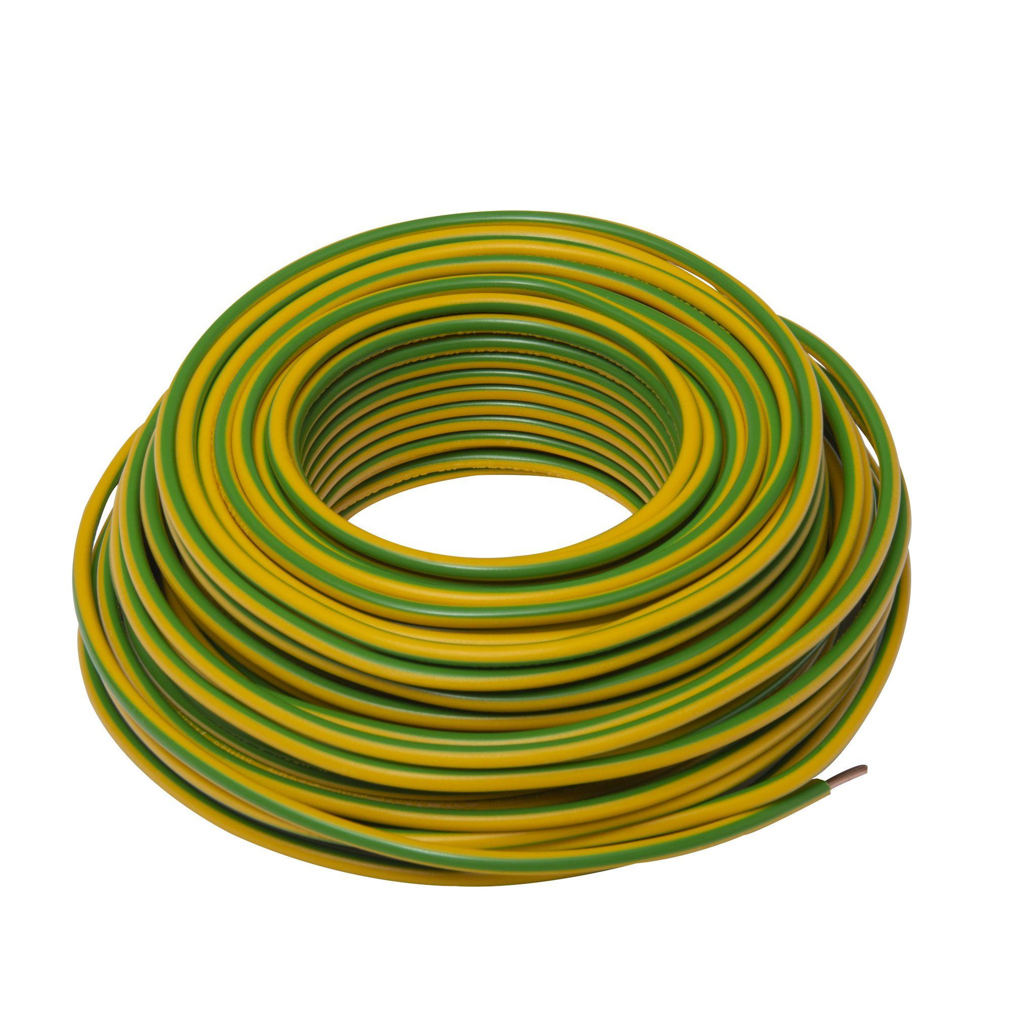 ZENITECH Câble électrique HO7V-U 2,5mm2 Vert/Jaune - 25m