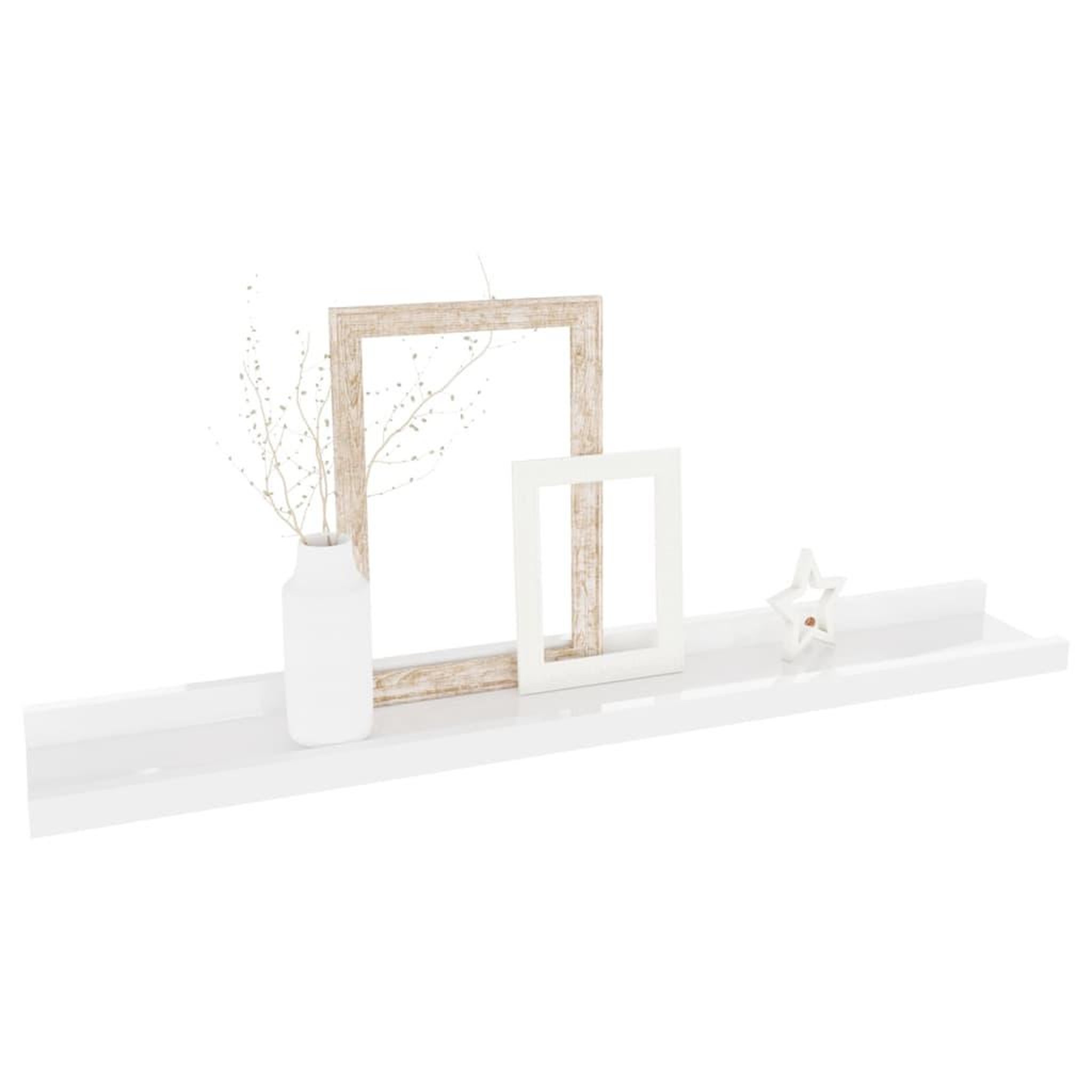 Voir la diapositive 3 : VIDAXL Etageres murales 2 pcs Blanc brillant 60x9x3 cm