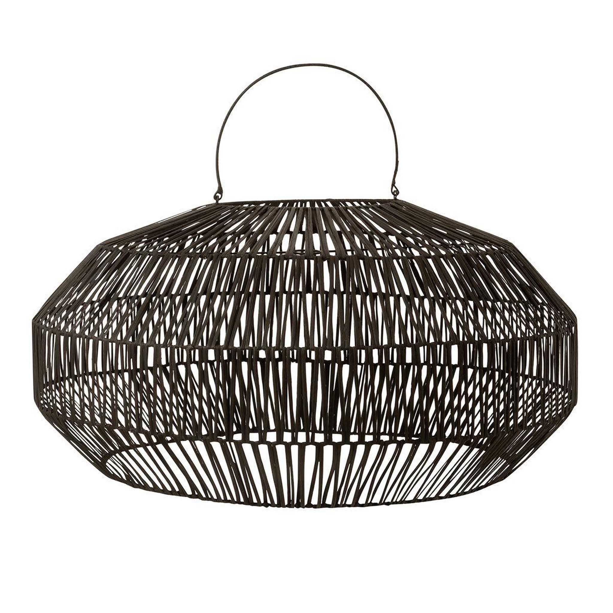 Voir la diapositive 1 : J-LINE Abat-jour déco  rotin  57cm noir