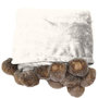 Voir la diapositive 1 : Paris Prix Plaid Flanelle Pompons  Snowy  125x150cm Naturel
