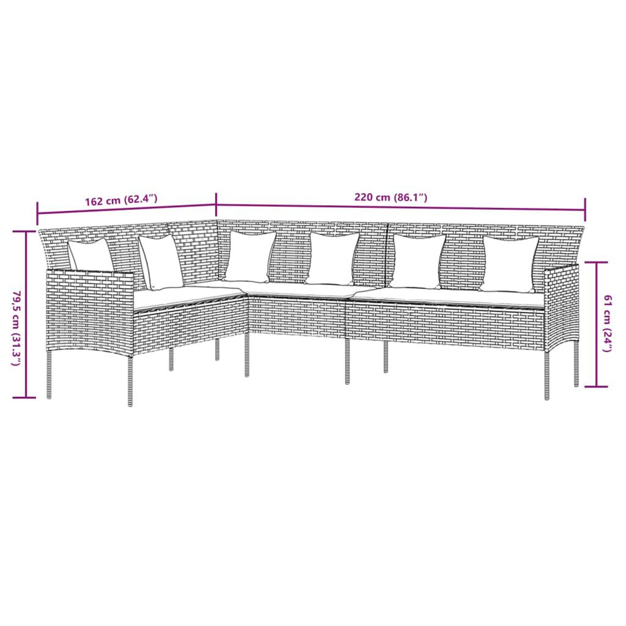 Voir la diapositive 6 : VIDAXL Ensemble a manger de jardin et coussins 2 pcs gris rotin