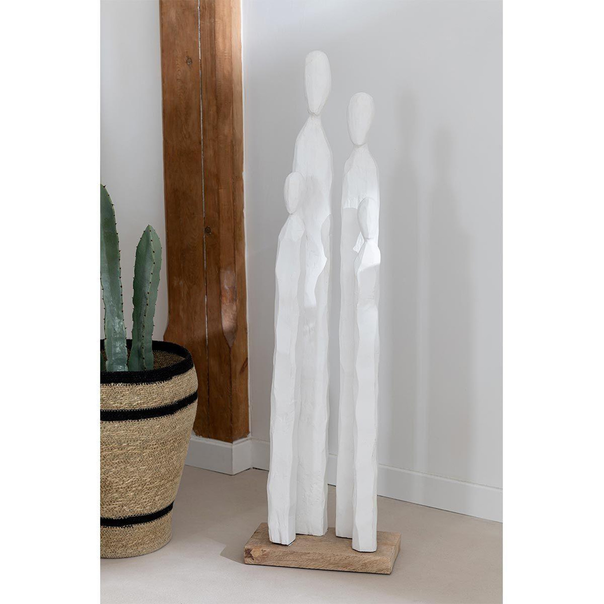 Voir la diapositive 2 : J-LINE Statue Déco  Grands Personnages  95cm Blanc