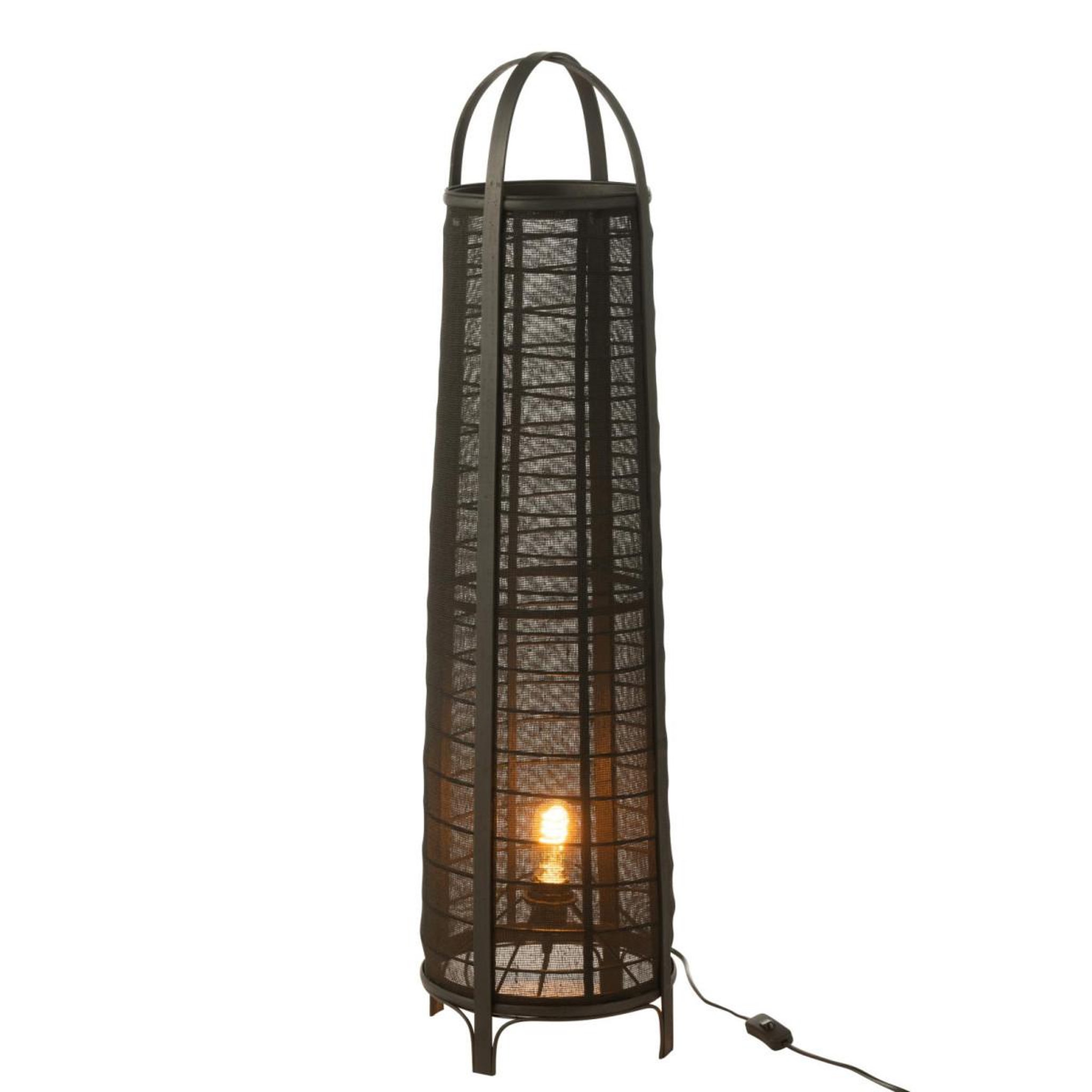 Voir la diapositive 2 : J-LINE Lampadaire en bambou  don  100cm noir