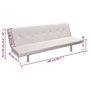 Voir la diapositive 6 : VIDAXL Canape-lit reglable avec deux oreillers Similicuir Blanc creme