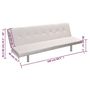 Voir la diapositive 6 : VIDAXL Canape-lit reglable avec deux oreillers Similicuir Blanc creme