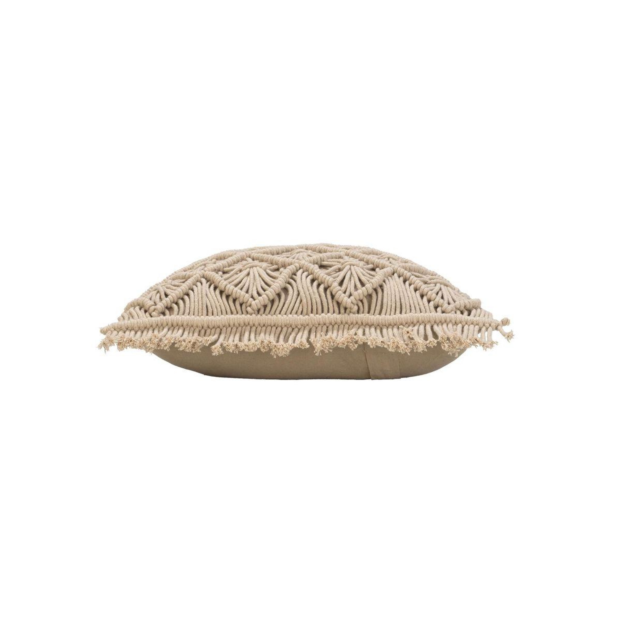 Voir la diapositive 2 : Douceur d'Intérieur Coussin déco macramé  indy  40x40cm naturel