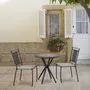 MARKET24 Lot de 2 chaises de jardin - Style zellige - Acier thermolaqué + Textilene - 50 x 59 x 91 cm