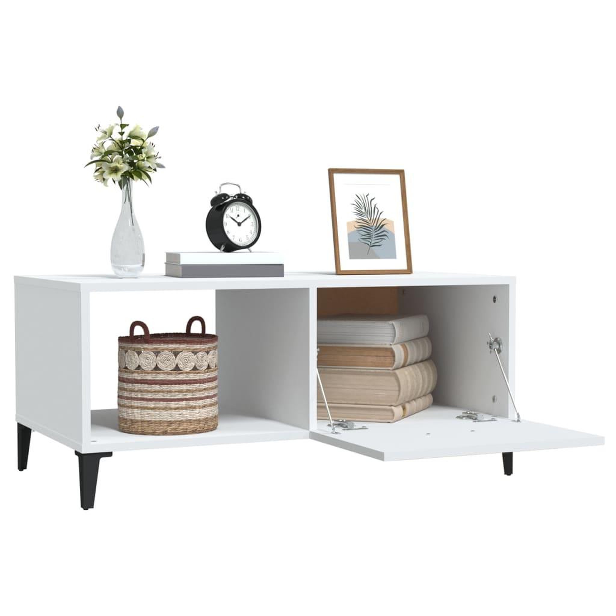 Voir la diapositive 5 : VIDAXL Table basse blanc 90x50x40 cm bois d'ingenierie