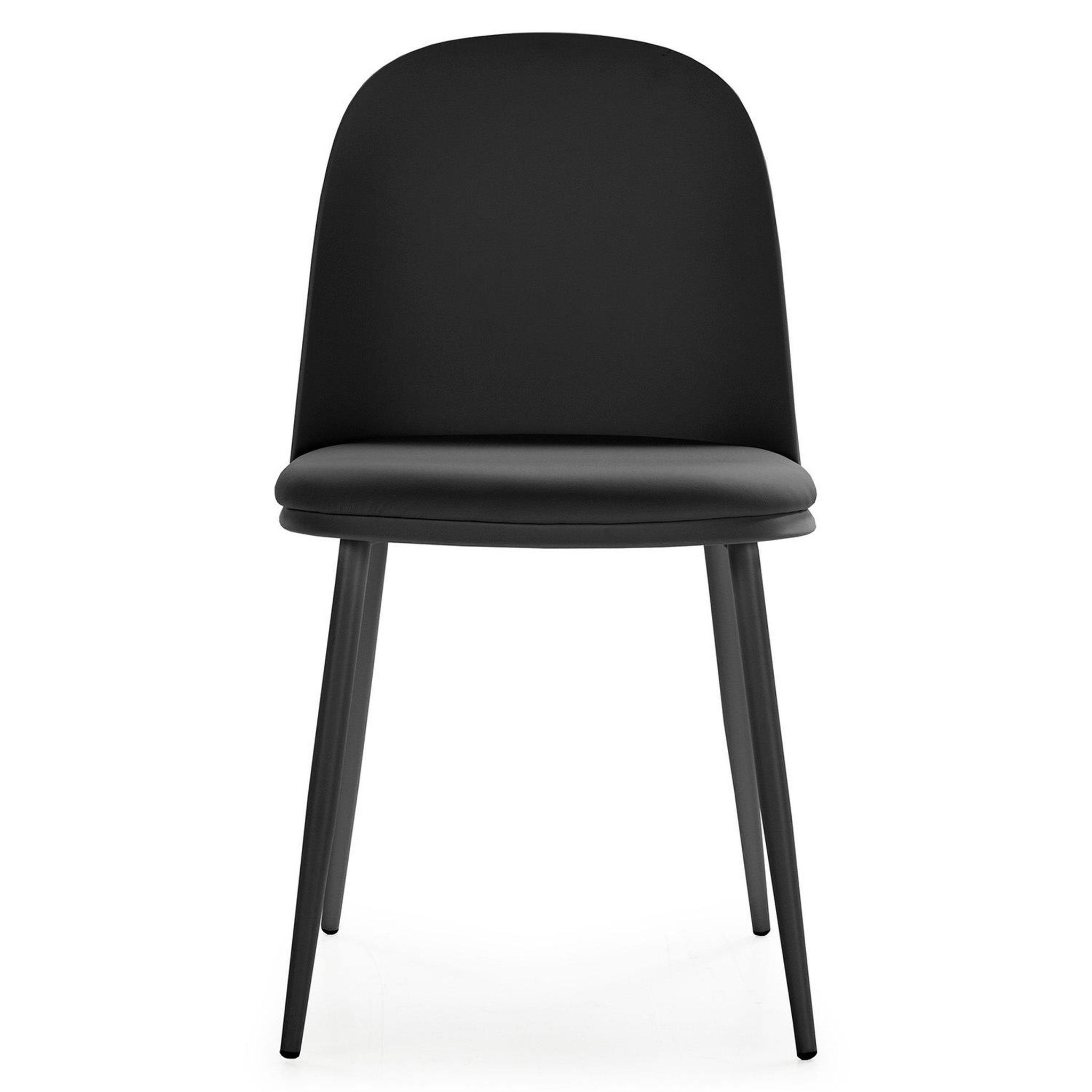 Voir la diapositive 2 : VS VENTA-STOCK Lot de 4 chaises Kana noir, pieds en métal et assise rembourrée