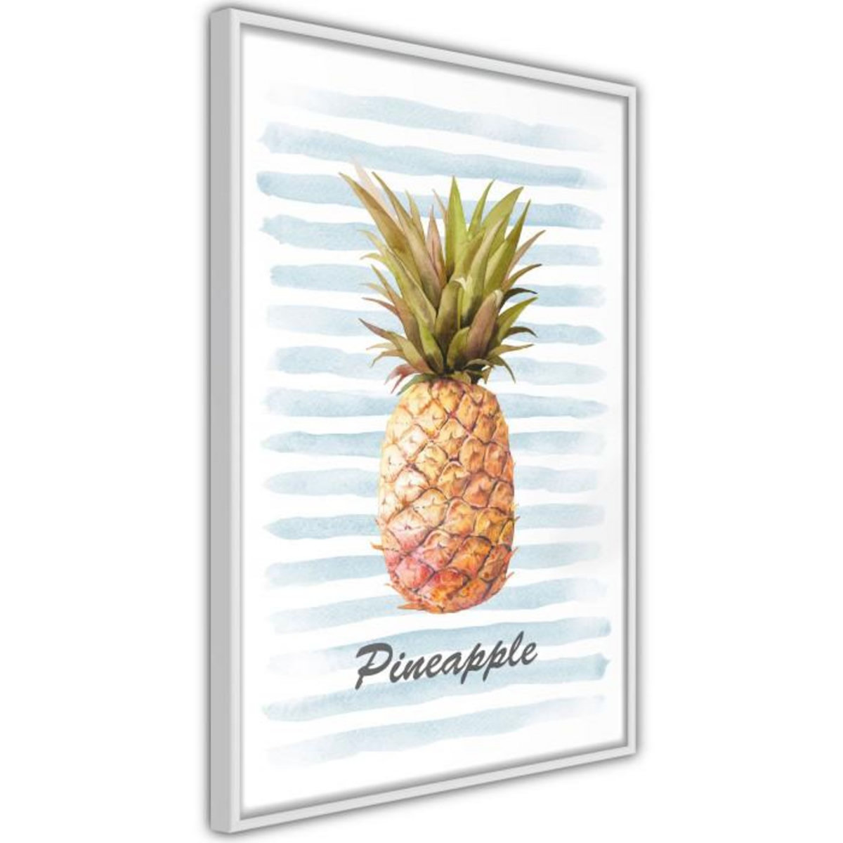 Paris Prix Affiche Murale Encadrée  Pineapple on Striped Background