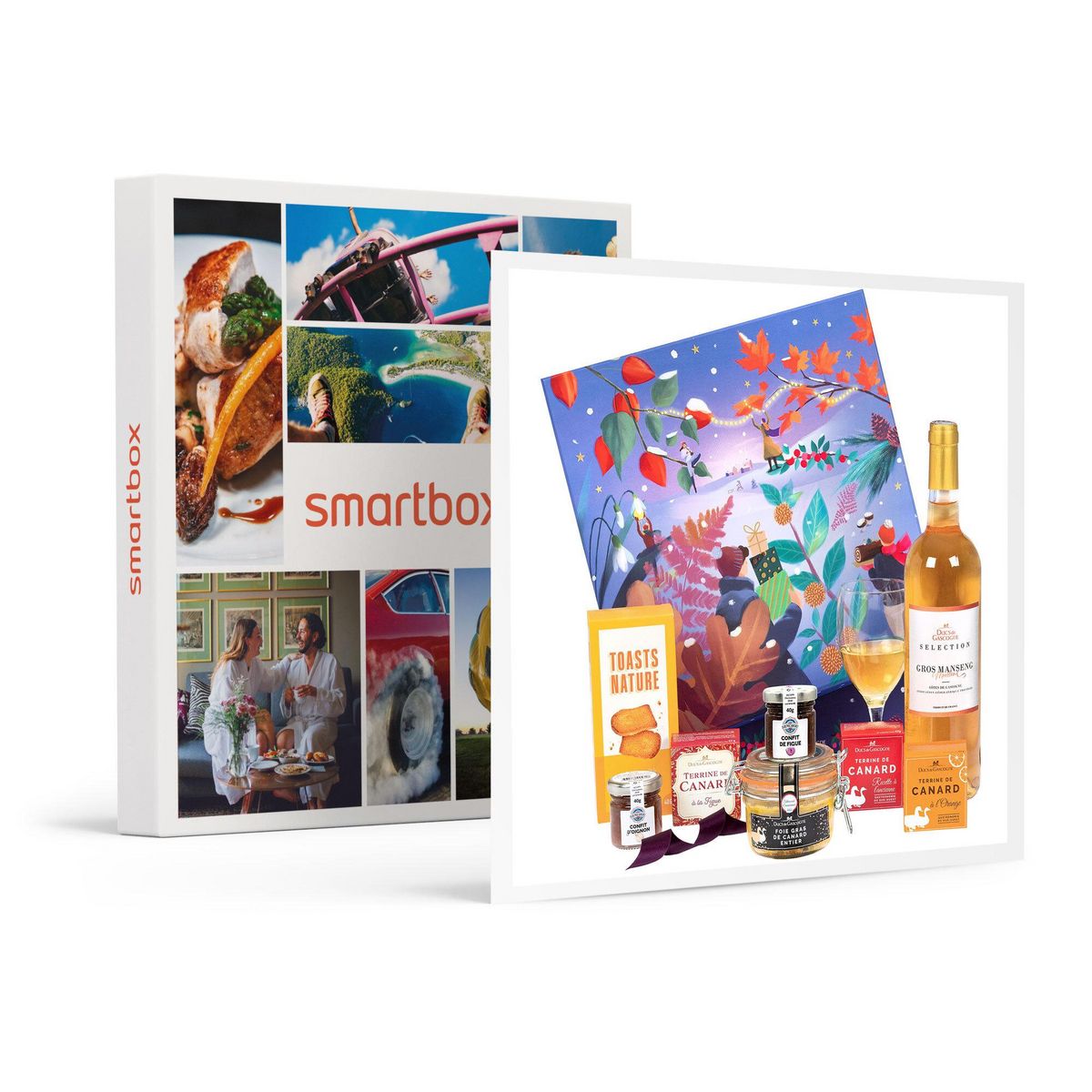 Smartbox Coffret L'hiver en fête : délices salés et vin livrés à domicile - Coffret Cadeau Gastronomie